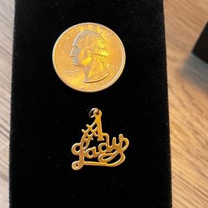 14K Solid Gold #1 Lady Pendant